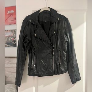 Max Studio Black Leather Jacket